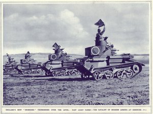 1939年11月1日に発行されたイラストレイテッドウォーニュースからのレベルの雷鳴であるイギリスの新しいアイアンサイド 作： English Photographer